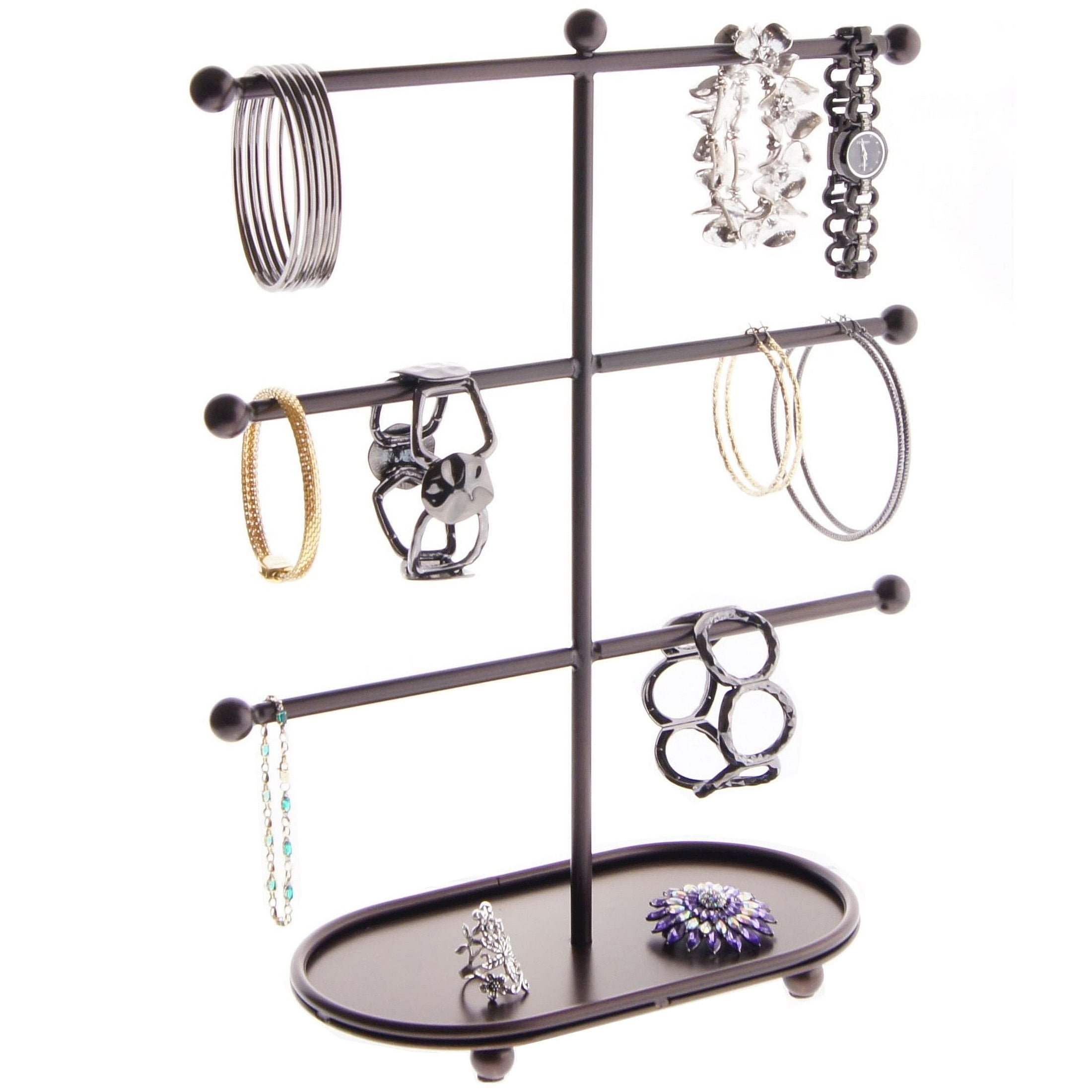 3 rows Black Large Handmade Bracelet HolderJewelry OrganizerWooden Jewelry Display StandBracelets Storage Holder Sold Out