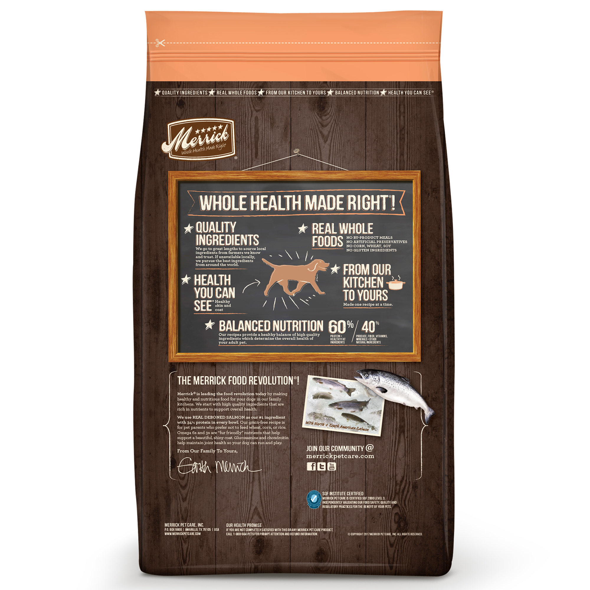 Merrick Grain-Free Real Salmon & Sweet Potato Recipe Dry Dog Food, 4 lb