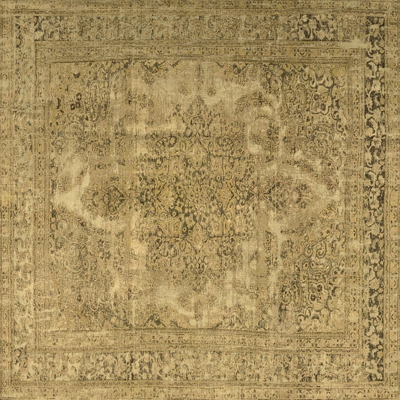Ahgly Company Indoor Square Persian Brown Bohemian Area Rugs, 7' Square