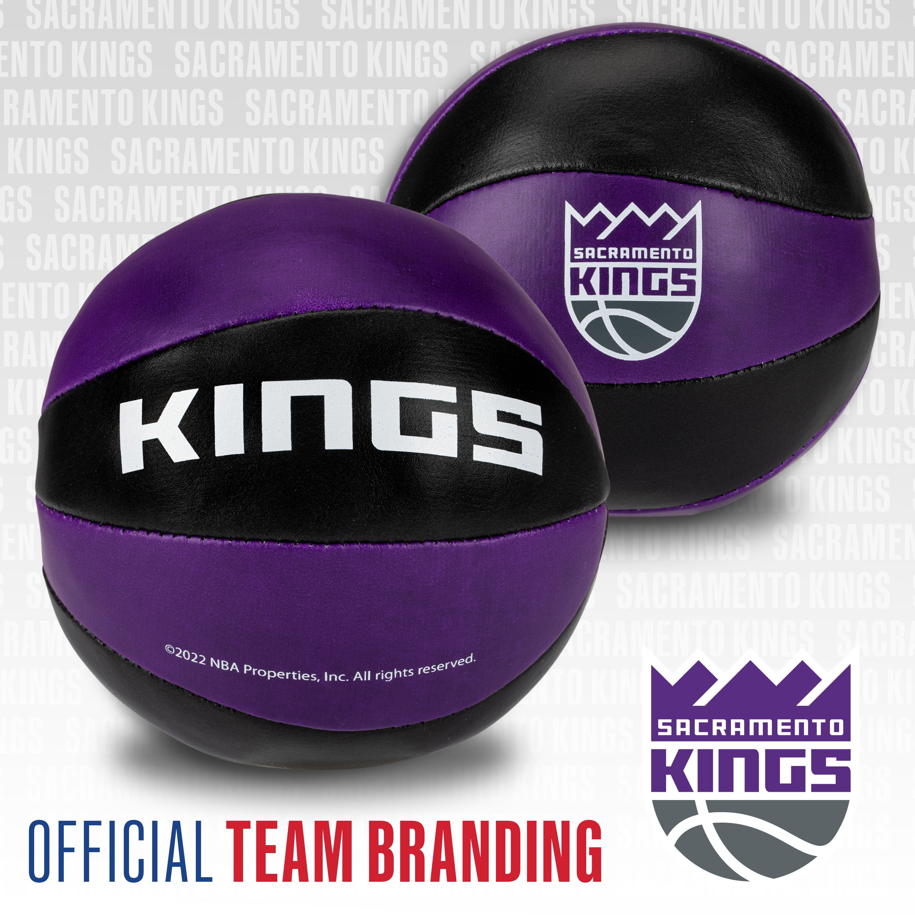 Franklin Sports NBA Sacramento Kings Toy Basketballs - 2 Pack of Kids Soft Mini Basketballs for Over the Door + Indoor Hoops - NBA Fan Shop Kids Soft Toy Basketballs - (2) Mini Balls Included