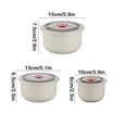 thumbnail image 3 of Fridja Food Storage Containers Set with Lids, 3 Size Reusable Stackable Snack Containers, Round Salad Fruits Meal Prep Container, Dishwasher, Microwave Box Bento (Beige), 3 of 5