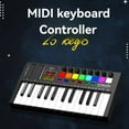 thumbnail image 3 of Mini Teclado Portátil de Control MIDI, USB, Teclado Secuenciador, Pads de Batería Retroiluminados, 8 Perillas, OLED, Controlador de 25 Teclas, 3 of 5