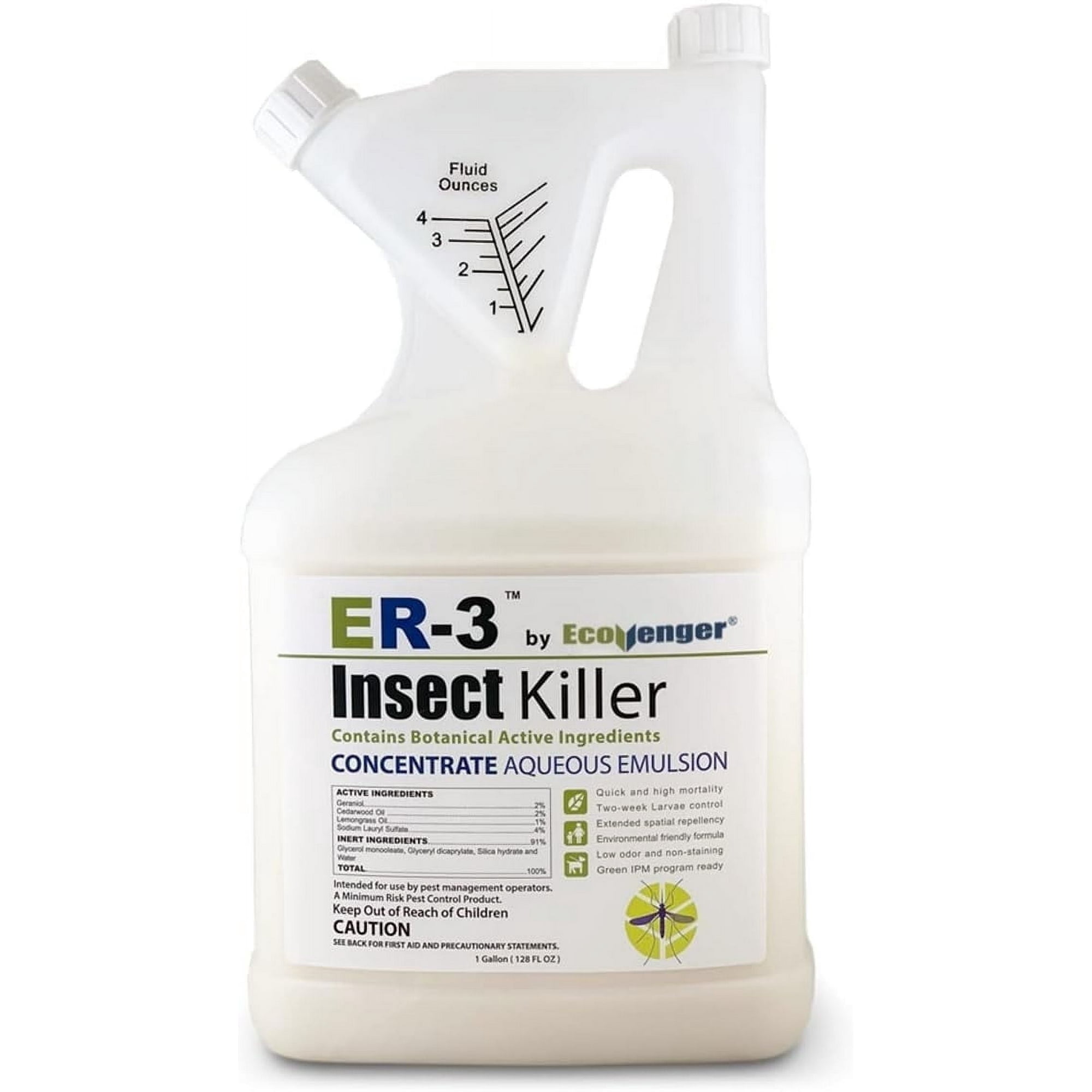 EcoVenger Pro ER-3 Insect Killer Concentrate 1 Gal, Triple-Action Control for Mosquitoes & Flying Insects, Adulticide + Larvicide + Spatial Repellent, Child & Pet Friendly
