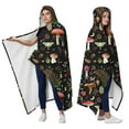thumbnail image 2 of Wearable Blanket,Red Mushroom Leaf Black Pattern Hooded Wearable Flannel Blanket for Adults & Teens,Winter Poncho Shawl Wrap Cape Cozy Anti-Pill,60"x80", 2 of 4
