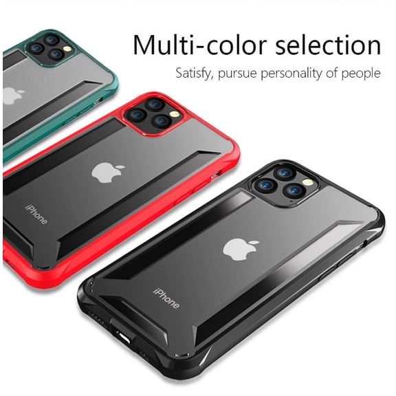 Shockproof Transparent Case For iPhone 11 Soft Edge Matte PC Clear Protection Back Cover(Green)