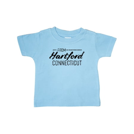

Inktastic From Hartford Connecticut in Black Distressed Text Gift Baby Boy or Baby Girl T-Shirt