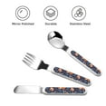 thumbnail image 3 of Salouo Cute Foxes Pattern 3 Pieces Toddler Utensils, Kids Silverware Set Stainless Steel Utensils for Kids Children Safe Spoons Forks & Knife Dishwasher Safe, 3 of 8