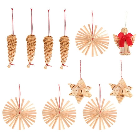 

NUOLUX 11pcs Creative Wheat Straw Pendants Christmas Hanging Decoration for Party