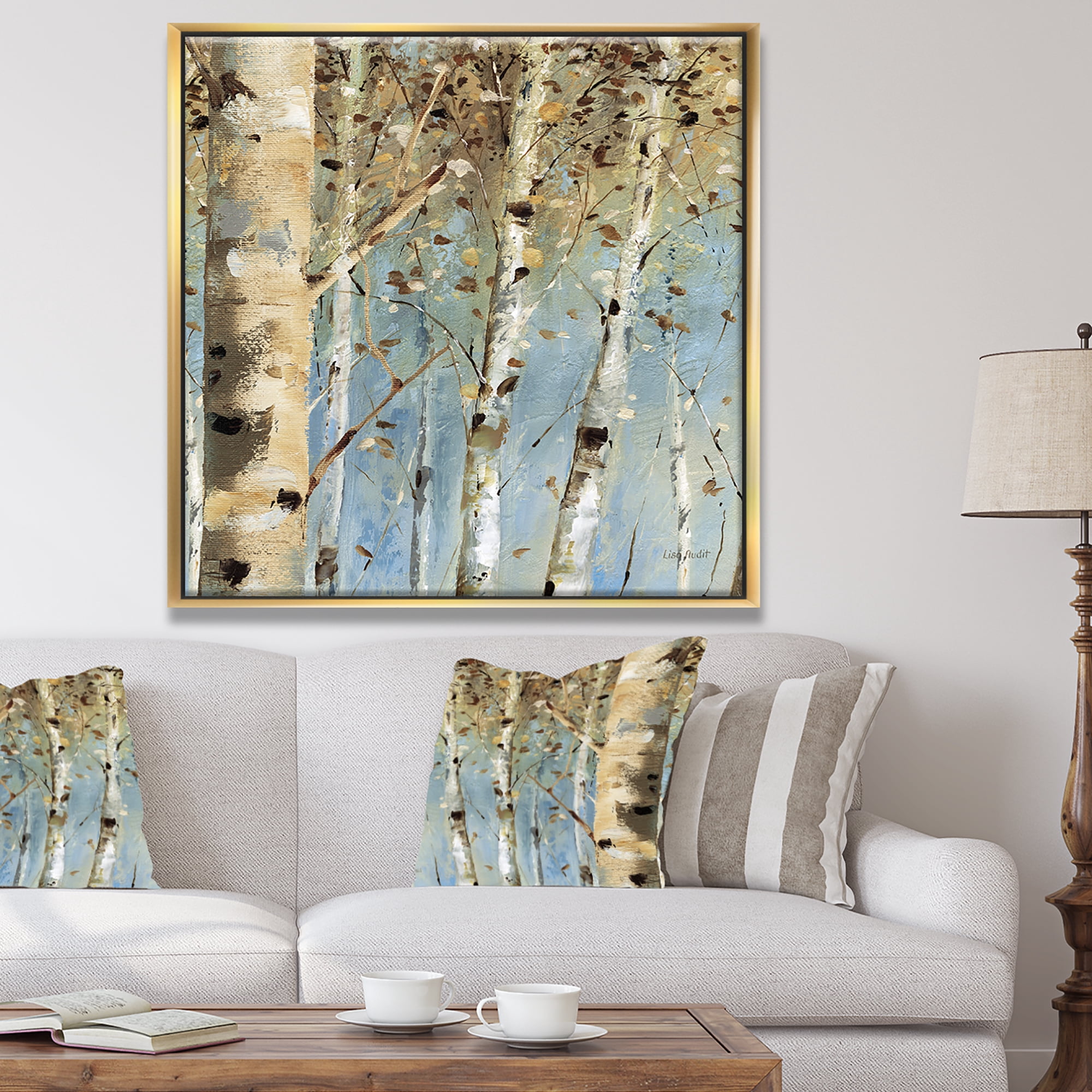 Designart ' White Birch Forest I ' Modern Farmhouse Framed Canvas