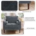 thumbnail image 5 of DREAMSIDEA Chenille Accent Chairs Set of 2, Button-Tufted Comfy Reading Armchair with Pillows for Living Room, Bedroom, Office-Blue Gray, 5 of 5