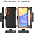 thumbnail image 3 of Galaxy A16 5G Case,Takfox Samsung Galaxy A16 5G Holster Phone Case with Built-in Screen Protector Swivel Belt Clip [3 Layers] Heavy Duty Full Body Protection Shockproof Kickstand Cover - Black/Orange, 3 of 10