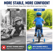 Bike Training Wheels for 12 14 16 18 20 Inch, Training Wheels for Kids Bike is Heavy Duty, Bicycle Training Wheel is Suitable Single Speed Bike