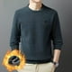 thumbnail image 2 of Suéter de terciopelo de hurón para hombre, suéter de invierno con forro polar, grueso, cuello redondo, suelto, de color sólido, para hombre, cálido y combinable, 2 of 5