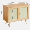 thumbnail image 5 of Buffet Cabinet Sideboard 2-door Rattan Decorated Design Storage Cabinet for Kitchen Dining Room Living Room, 5 of 6
