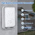 thumbnail image 4 of 【No requiere batería】 Timbre inalámbrico resistente al agua, kit de timbre de puerta AURTEC con 1 receptor de flash LED enchufable y 1 transmisor autoalimentado de presión, 51 timbres y 4 niveles de v, 4 of 5