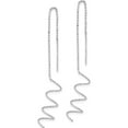 thumbnail image 2 of 14K White Gold Polished Diamond-Cut Spiral Threader Earrings (Width 8) (Length 52) - Jbsp, 2 of 5
