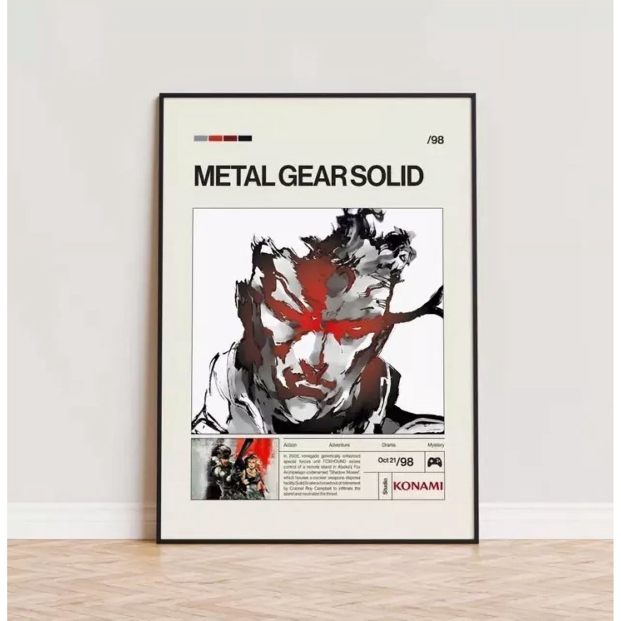 Metal Gear Solid Video Game Minimalist Gaming Room Cute Poster , Poster Print Only