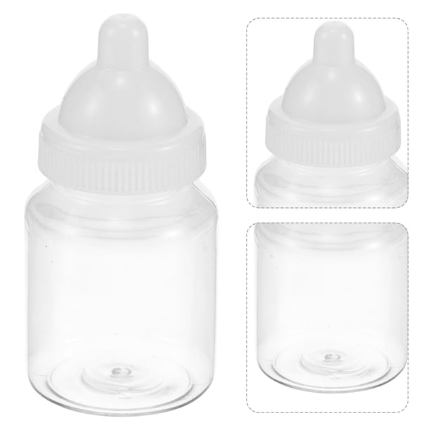 KAKOWELY 20 cajas transparentes para dulces de baby shower con forma de biberón, para fiestas de cumpleaños, con tapa.