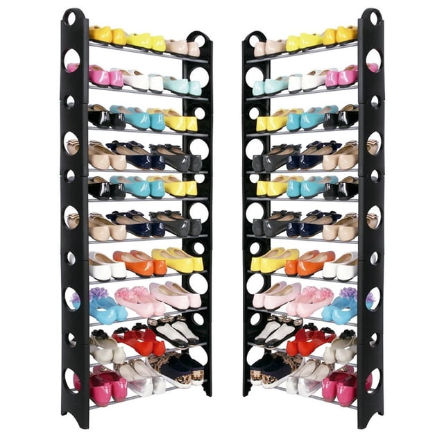 Rack Zapatera 2 piezas 10 Niveles 30 Pares Zapatos Practico Rack & Pack 10 Niveles 30 Pares Zapatos Practico
