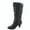 Black, variant on Women's Boots Round Toe High Heel Zipper Mid-Calf, 3 in Heel, Purple, 7.5