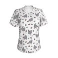 thumbnail image 5 of Zufioo Funny Chicken Print Women's Classic V-neck T-shirt, V-neck Short-sleeved Tops Home Wear, Suitable for Daily Life, Work, Outdoors-Large, 5 of 8