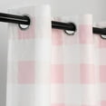 thumbnail image 3 of DriftAway Buffalo Checker Pattern Grommet Room Darkening Window Curtains Printed Plaid, 2 Panels, 52" x 84", Pink, 3 of 9