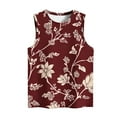 thumbnail image 4 of ZQUUVOU Tank Top For Women Summer Casual Printed Crew Neck Tops (Burgundy,2XL), 4 of 4