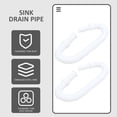 thumbnail image 5 of 2 Pcs Washer Machine Hose Washing Hoses Water Flexible Drain Sink Tube White Soft Rubber Steel, 5 of 6