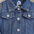 thumbnail image 3 of Toddler Baby Girl Denim Jacket Big Sister/Brother Letter Embroidery Jean Button Down Denim Coat, 3 of 7