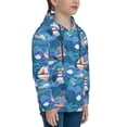 thumbnail image 3 of Fotbe Watercolor Ships Pattern Youth Pullover Hooded Sweatshirt, Boys Hoodie, Kangaroo Pocket Hoodie for Kids Girls -Medium, 3 of 6