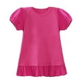 thumbnail image 6 of ZOYOEN Girls Ruffle Cotton T Shirts- Casual Short Sleeve Soft Summer Kids Fashion Tops Hot Pink Size 8, 6 of 8