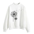 thumbnail image 2 of Dyfzdhu Sweatshirts for Women Fall Winter Crew Neck Solid Color Prints Long Sleeve Pullover Sweatshirt, 2 of 4