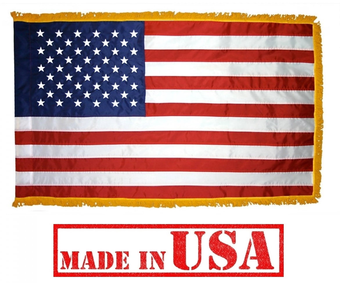 American Flag Indoor Presentation Set with 7 FT Hardwood Pole