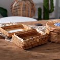 thumbnail image 3 of Rattan Woven Storage Box with Lid Handmade Jewelry Boxes Makeup Organizer Wooden for Sundries Tea Case Containers Gift, 3 of 6