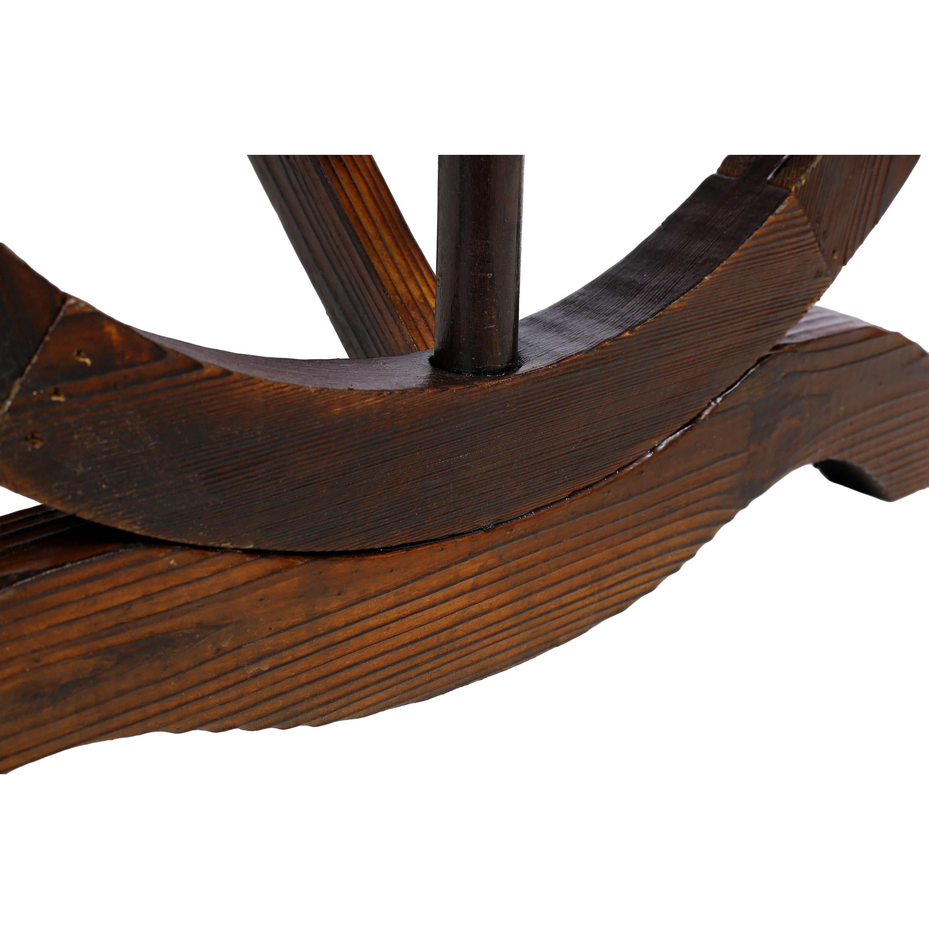 Outdoor Rustic Wooden Bench with Wagon Wheel Legs, 2 People Outdoor Bench Garden Bench Front Porch Furniture Patio Lawn Yard Park, Indoor and Outdoor Decor