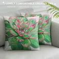 thumbnail image 3 of Creowell Summer Tropical Succulent Cactus Super Soft Throw Pillow Covers Home Decorative Pillow Covers Watercolor Plants Cushion Cover Decor Sofa Couch Pillow Sham 18x18in, 3 of 5