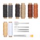 thumbnail image 5 of Kit de costura de cuero de 24 piezas, herramientas de reparación de cincel de punta de hilo, juego de manualidades hechas a mano DIY, 5 of 12