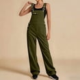 thumbnail image 2 of ZACPNCV Womens Solid Color Cargo Overalls Adjustable Spaghetti Strap Straight Leg Jumpsuit with Pockets Casual Romper, 2 of 9
