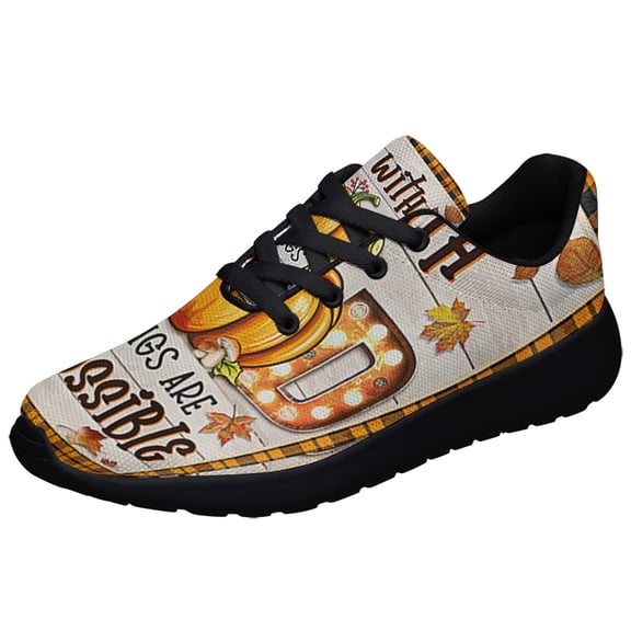 Fall With God All Things Are Possible Shoes Sneakers Black Size 3.5