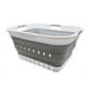 thumbnail image 2 of SAMMART Cesta plegable de plástico para la colada de 42 L (11 galones) – Contenedor/organizador de almacenamiento plegable – Cesta/cesta para ahorrar espacio (1, blanco/gris), 2 of 5
