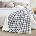 thumbnail image 5 of Sherpa Fleece Blanket Twin Size, Super Soft Warm Buffalo Plaid Plush Gig Blankets, Lightweight Cozy Fuzzy Blanket for Couch Sofa Bed (Grey, 60" x 80"), 5 of 6