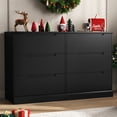 thumbnail image 3 of Black Dresser 6 Drawer Dresser for Bedroom, Modern Wooden Closet Dresser Living Room Hallway Entryway Cloakroom Dressing Room, 3 of 8