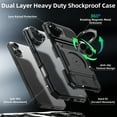 thumbnail image 3 of Elegant Choise Case with Flip Card Slot and Kickstand for iPhone 16 Pro Max/16 Pro/16 Plus/16 Heavy Duty Rugged Phone Cover, Black, 3 of 13