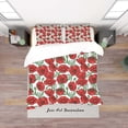 thumbnail image 1 of 3D Blanco Rojo Floral Funda de edredón Set Ropa de cama Set Funda de edredón Fundas de almohada Sf117, 1 of 3