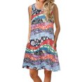 thumbnail image 2 of IROINNID Women's Shift Dress Sleeveless Summer Pockets Casual Loose Tank Dress Prints Drop Waist Dress, 2 of 6