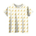 thumbnail image 5 of WTOBBY Toddler Boys and Girls Fruit Print Short Sleeve T-Shirt Top - Casual Kids Shirt with Round Neck for Summer Play, School, and Everyday Comfort,Yellow 120, 5 of 5