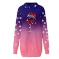 thumbnail image 4 of IROINNID Christmas Hooded Dress for Women with Pocket Graphic Print Thigh Length Xmas Party Dress,Purple, 4 of 5