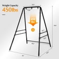 thumbnail image 4 of Upgraded Hammock Chair Stand Metal Swing Stand Frame, Heavy Duty Steel Hammock Stand Only for Porch, Backyard, Indoor or Outdoor, Black, 4 of 8