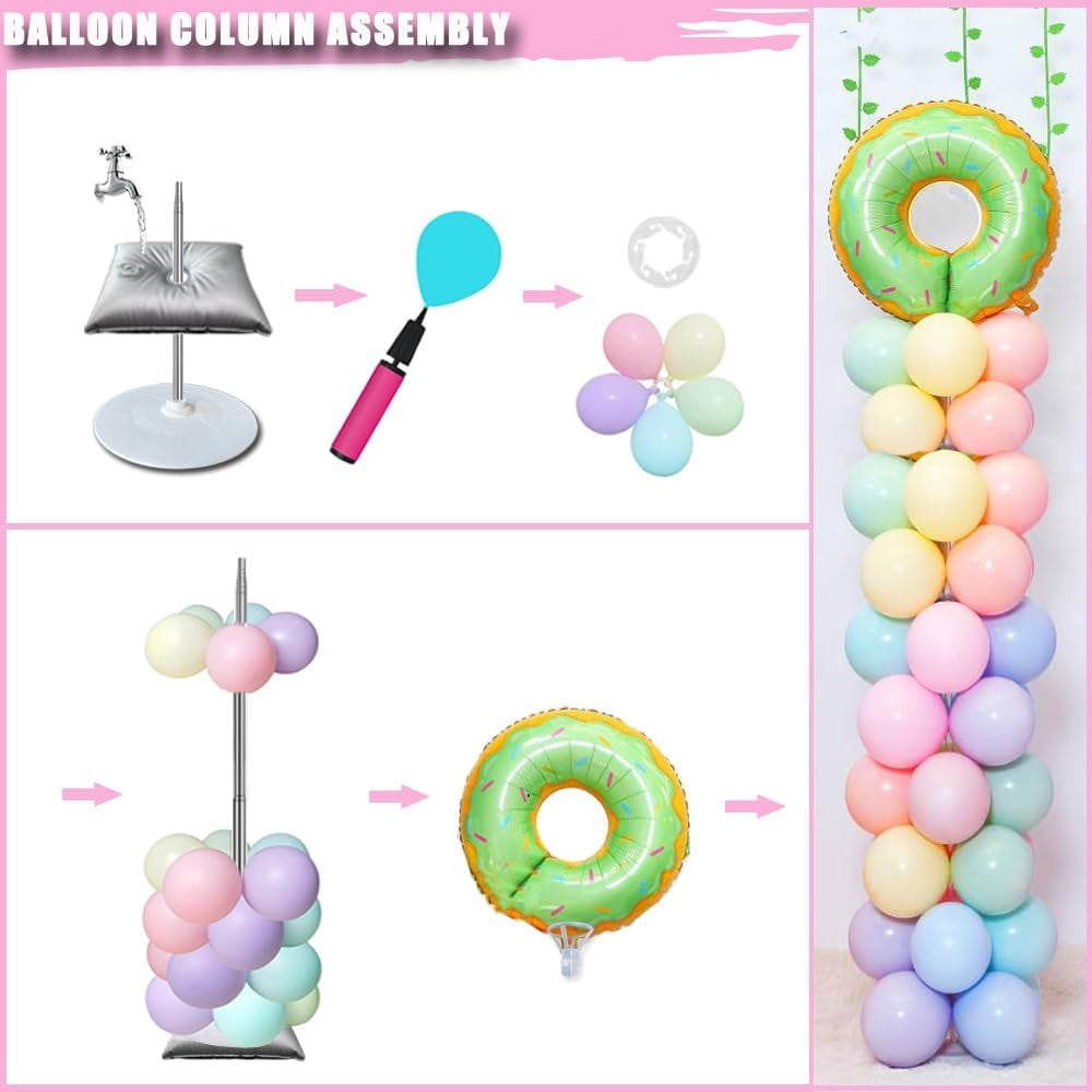 Sparklane - Balloon Column Stand Set of 2, Adjustable 7 Feet Ballon Arch Stands with Bases for Floor, Tall Baloon Tower Pillar Assembly Kit for Halloween, Birthday, Party Decorations