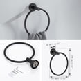 thumbnail image 4 of Juego de accesorios para baño, acero inoxidable negro mate de 4 piezas, incluye toallero y 2 ganchos para toallas, accesorios de pared para baño JAMW Sencillez, 4 of 5